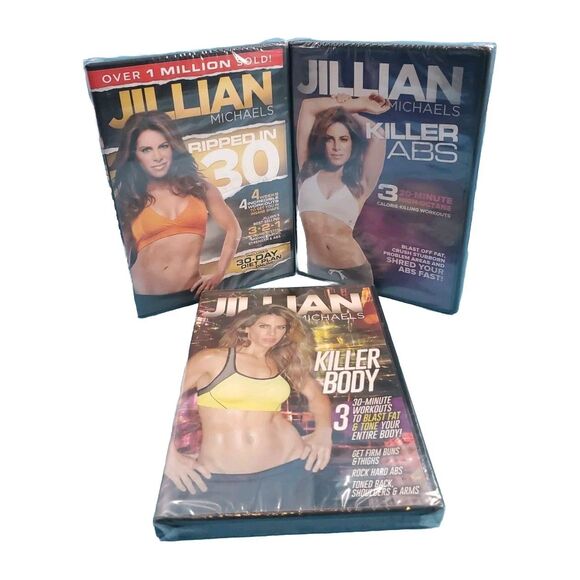 Jillian Michaels 3 Workout DVDs  Killer Abs Body Ripped In 30 Minutes - Picture 2 of 12